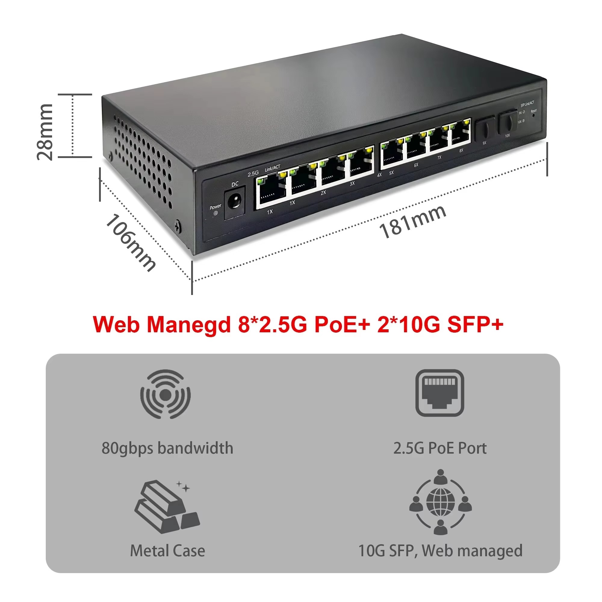 2,5G Smart Web Managed PoE-swi - Sfp+ 10G Managed Switch 8 Port recensie en prijs